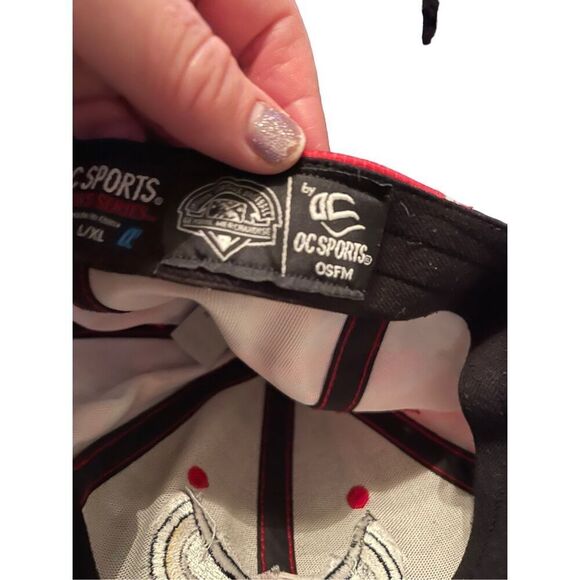 OC Sports MWS Series Men's Red Camo Fitted Orem Owlz Baseball Cap XL - Picture 7 of 15